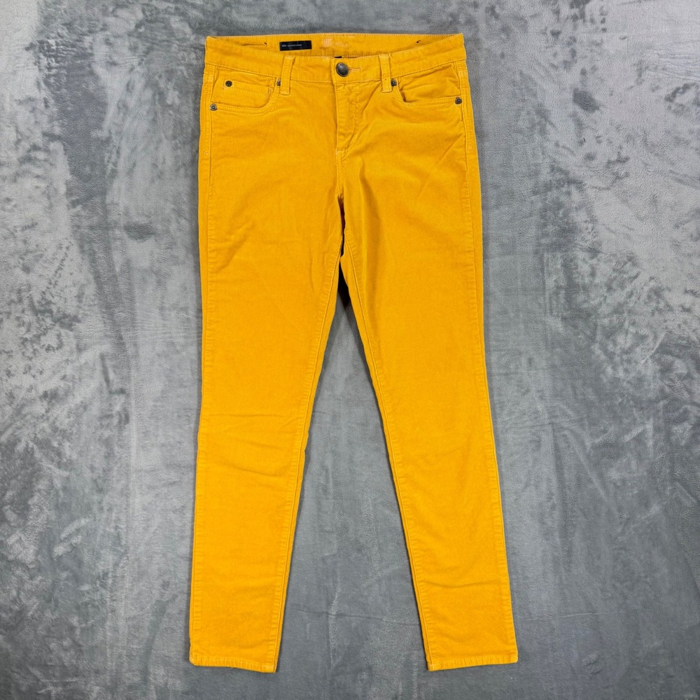 KUT from the Kloth Mia Toothpick‎ Skinny Pants Women's Size 10 Yellow Corduroy